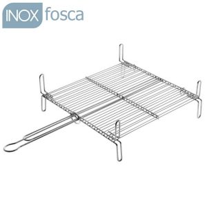 Grelha dupla churrasco gud fosca 50x50cm inox
