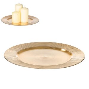 PRATO DECOR 11205 CIRCULOS DOURADO 33CM PP